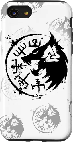 Miniatura 17 de iPhone 14 Plus Fenrir Wolf Fenris-Wolf - Viking Vegvisir Valknut Case