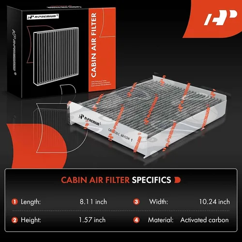 Miniatura 2 de A-Premium Filtro de aire de cabina de 3 piezas con carbón activado compatible con Ford y Lincoln - F-150 (15-22), F-250 F-350 F-450 Super Duty