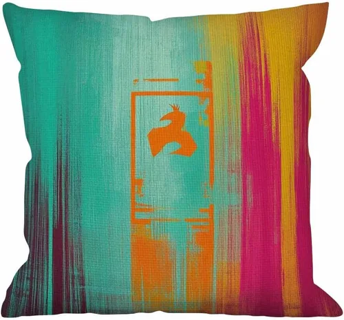 HGOD DESIGNS Funda de almohada abstracta, textura envejecida de sensación vintage con color azul, cian, amarillo, rojo, morado, rosa, fundas de