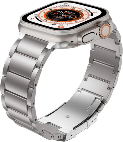 Miniatura 6 de Compatible con Apple Watch Ultra 2 correas de 1.929 in titanio metal para hombres y mujeres, compatible con Apple Watch Series 10 Band 1.811 in