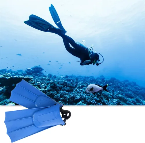 Miniatura 2 de Aletas de natación para niños, 1 par de aletas cortas de buceo para niños, aletas de entrenamiento de natación ajustables de PVC, aletas ligeras