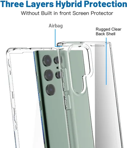 Miniatura 2 de AICase Funda transparente para Samsung Galaxy S22 Ultra de cuerpo completo, resistente, sin protector de pantalla, protección resistente, a prueba