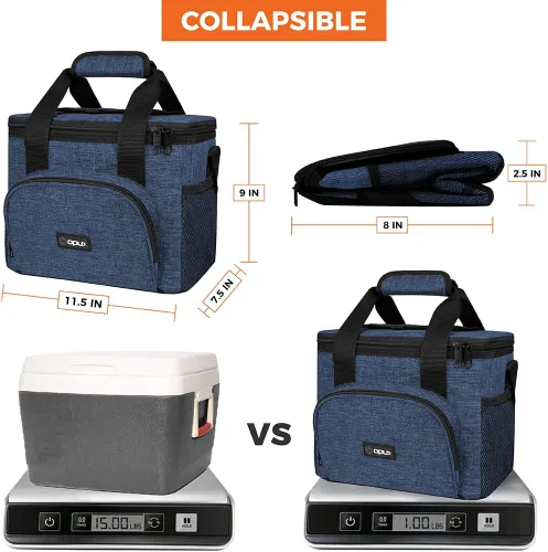 Miniatura 4 de OPUX Bolsa térmica suave, térmica y plegable con aislamiento térmico para hombres, trabajo, campamento, playa, viajes, portátil, suave, a prueba