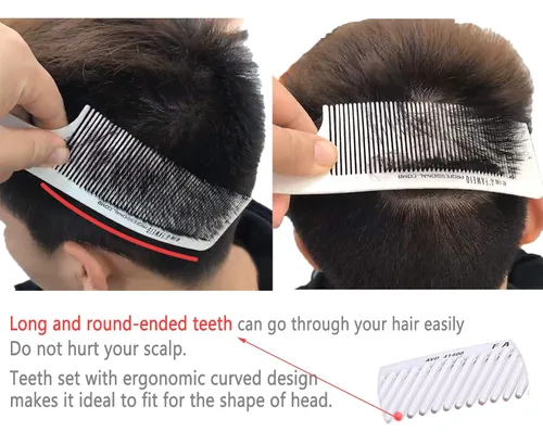 Miniatura 5 de PERFEHAIR Peine curvo del cortapelos del peluquero, peine del corte del pelo del top plano para los hombres -blanco