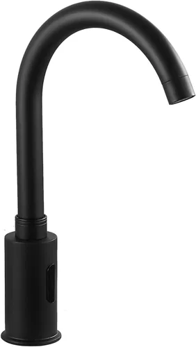 Grifo automático negro sin contacto grifo de cocina eléctrico sin contacto sensor infrarrojo automático Touchfree movimiento grifo baño recipiente