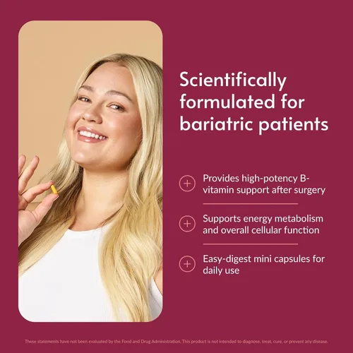 Miniatura 2 de Bariatric Advantage Complejo B-50 con B12 activo, suplemento de alta potencia que contiene todas las vitaminas B esenciales con colina, inositol