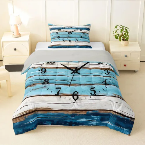 Miniatura 9 de Erosebridal Juego de edredón de ancla náutica, juego de ropa de cama con brújula oceánica, tamaño individual para niños, adolescentes y adultos