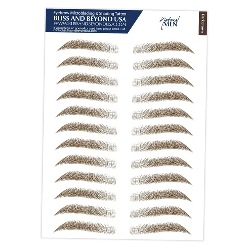 Miniatura 11 de Bliss and Beyond USA Pegatinas de tatuaje de cejas impermeables para hombres. Un aspecto real de trazo de cabello. Reemplazo de cabello sin