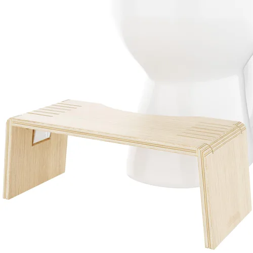 Miniatura 11 de Taburete de inodoro plegable Squatty Potty Oslo de bambú – 7 pulgadas, taburete de baño plegable para niños y adultos – Marrón, portátil y que