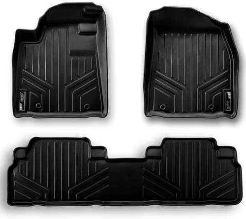 SMARTLINER Juego de alfombrillas de 2 filas para todo tipo de clima, compatibles con BMW X6 40i 2020-2025