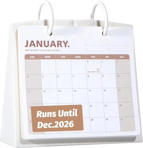 Miniatura 13 de Calendario de escritorio pequeño 2025-2026, de diciembre de 2025 a diciembre de 2026, calendario mensual decorativo para escritorio con citas Azul