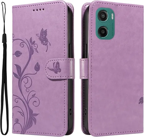 Miniatura 21 de Funda para Motorola Moto E22/E22i, piel sintética, con tarjetero y correa para la muñeca, a prueba de golpes, funda magnética para Motorola Moto Rojo
