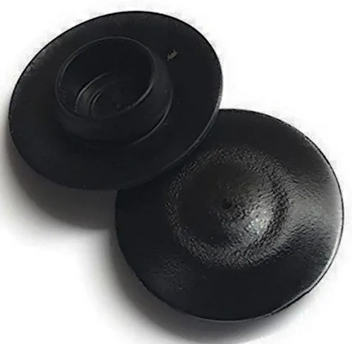 Prescott Plastics Tapones de plástico negros de 0.5 pulgadas (0.500 in) de diámetro exterior, tapas redondas para carrocería y chapa de metal,