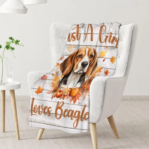 Miniatura 2 de Manta Beagle – Suave, mullida y cálida – Manta pequeña de 30 x 40 pulgadas para sofá, oficina – Manta blanca linda manta de regalo para niñas y niños