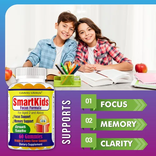 Miniatura 2 de SmartKids - Gomitas de refuerzo cerebral para niños y adolescentes, suplemento cerebral, vitaminas en gomitas para niños con enfoque cerebral, DHA