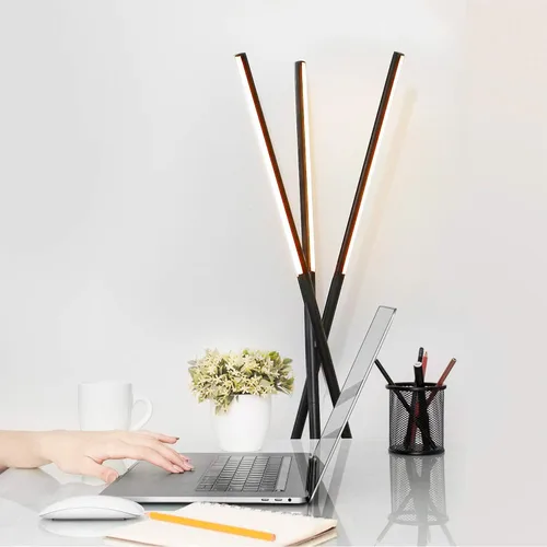 Miniatura 3 de Brightech Stix - Lámpara de pie LED con trípode para sala de estar, lámpara de pie moderna regulable, con 3 luces para dormitorio, iluminación Negro