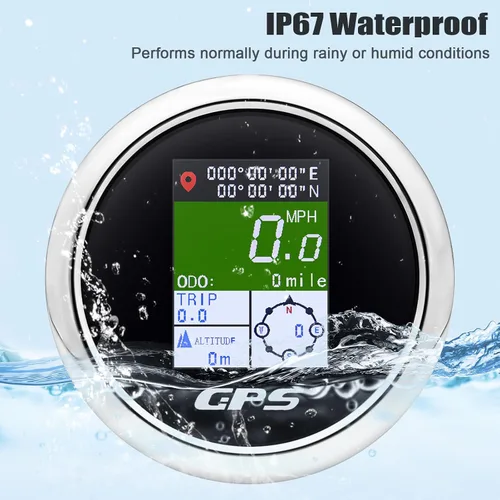 Miniatura 4 de Velómetro GPS MAIMEIMI 85mm 3-3/8" Velómetro GPS digital para embarcaciones impermeable MPH Nudos Km/h Ajustable para automóvil, marino, camión
