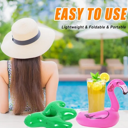 Miniatura 3 de Soporte inflable para bebidas, paquete de 25 flotadores, varios diseños, flotadores, portavasos para bebidas para despedida de soltera, fiesta
