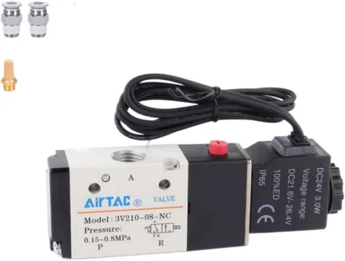 Miniatura 10 de Válvula solenoide AirTAC Airvexalon DC12V 4V410-15 1/2"PT neumática de aire, 2 posiciones, 5 vías, eléctrica de bobina simple operada por piloto
