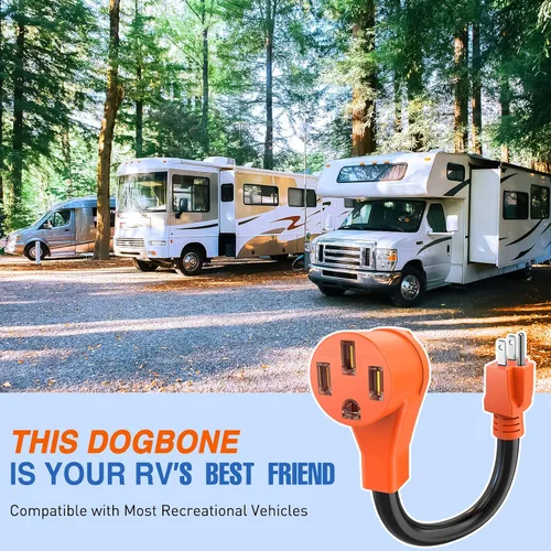 Miniatura 8 de Nilight Cable Adaptador de Corriente para RV de 15 Amperios a 50 Amperios 110V Cobre Puro Heavy Duty Enchufe Dog Bone Cable Calibre 10 5-15P a 15M