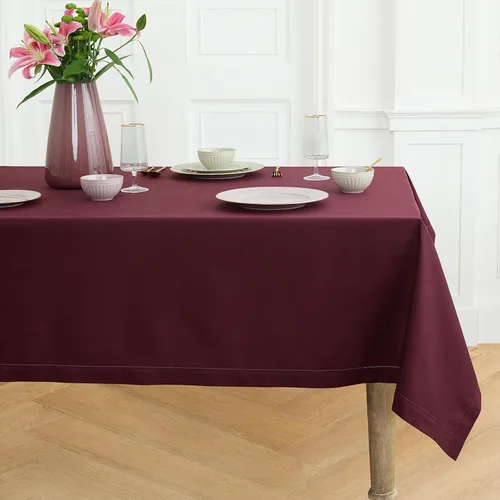 Miniatura 12 de Solino Home Mantel cuadrado de lino y algodón con vainica, 52 x 52 pulgadas, lavable a máquina para verano, 4 de julio