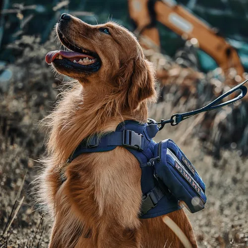 Miniatura 6 de OneTigris - Arnés táctico con mango para perro, chaleco de perro de servicio sin tirones con paneles de gancho y bucle, arnés ajustable para Azul