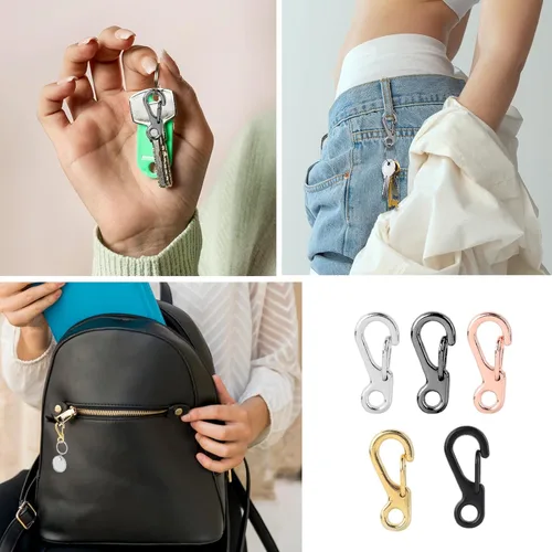 Miniatura 6 de Mini Mosquetón con Clip de Resorte con Gancho, Hebillas con Cierre para Paracord, Llavero, Mochila, Botella, Accesorios de Campamento al Aire Libre