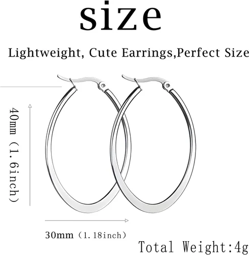 Miniatura 4 de Aretes de aro ovalados dorados y plateados para mujer, grandes, grandes, para uso diario, diseño de gota de agua, idea de regalo para madre y mejor