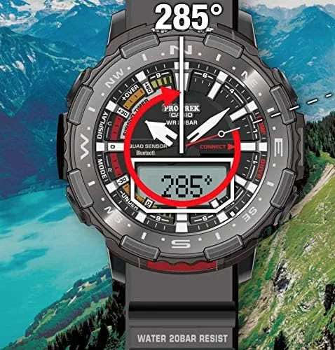 Miniatura 6 de Casio Pro Trek Bluetooth Connected Angler Line - Reloj deportivo con correa de resina para hombre