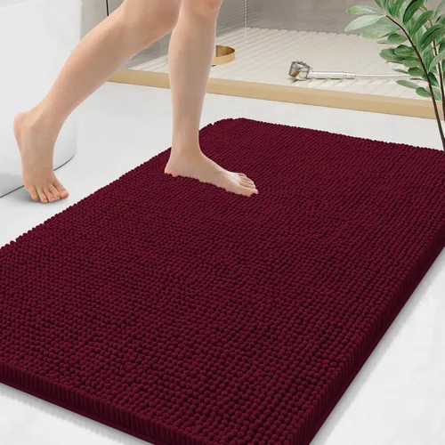 Miniatura 138 de Arotive Alfombras de baño de felpilla extrasuaves y absorbentes, de 24 x 16 pulgadas, lavables a máquina, parte trasera de goma antideslizante