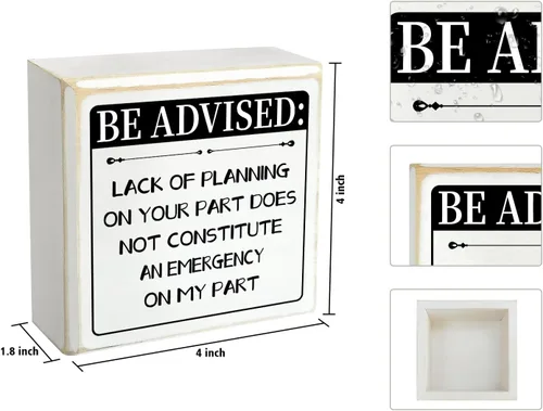Miniatura 2 de Pigort Letrero con cita de inspiración Primitives por Kathy Relax We're All Crazy Letrero negro para decoración de escritorio Decoración