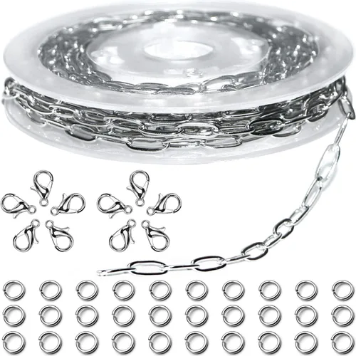 Miniatura 11 de Jishi Cadena de serpiente de oro de 33 pies de 0.047 in, cadenas para hacer joyas, collares, pulseras, suministros de joyería, hallazgos – Rollo