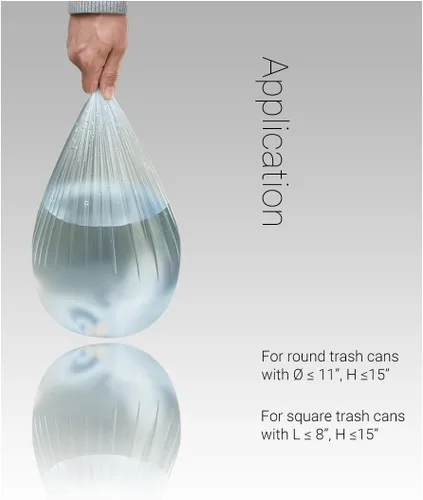 Miniatura 5 de Purring Bolsas de basura pequeñas transparentes con dibujo estético de ilustración simple, bolsas de basura de 4 galones con dispensación rápida