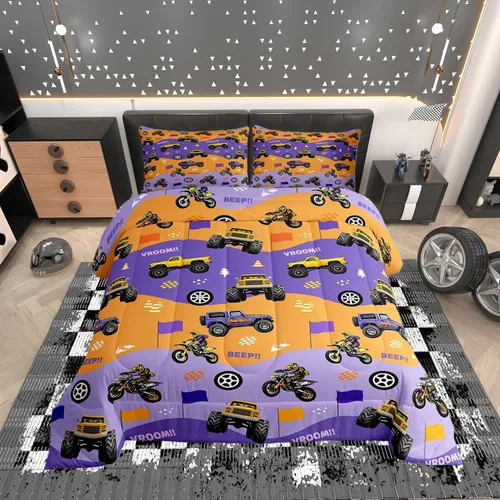 Miniatura 21 de Juegos de Edredón de Bombero Tamaño Twin para Niños, Adultos y Adolescentes, Juego de Ropa de Cama con Patrón de Insignia de Bombero y Llama