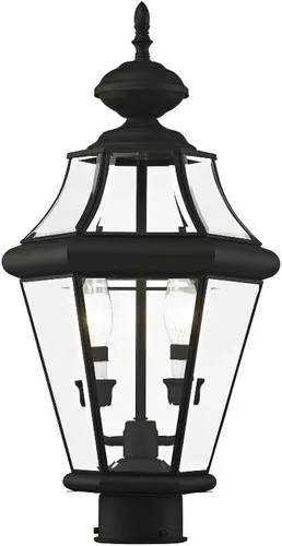 Miniatura 5 de Livex Lighting 2264-02 - Farol de poste para exteriores, 2 luces, latón pulido