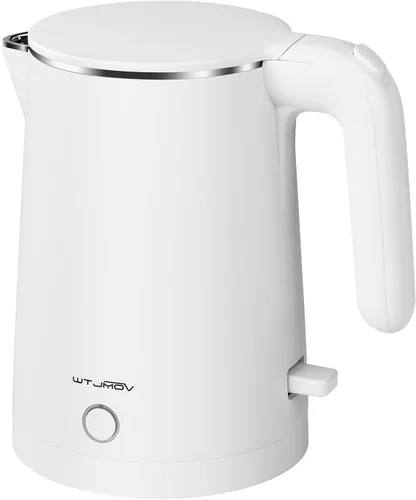 WTJMOV Hervidor Eléctrico de Acero Inoxidable, 1.0L Hervidor de Agua Pequeño 1200W Ebullición Rápida, Hervidor de Té de Pared Doble Automático de