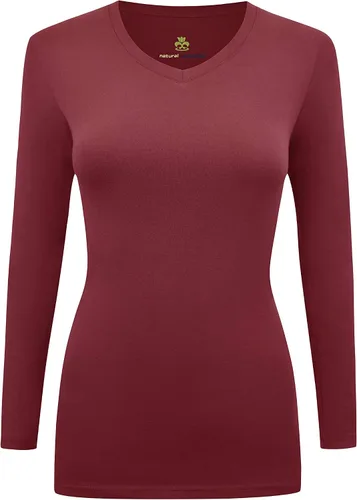 Miniatura 2 de Natural Uniforms Camiseta de manga larga con cuello en V para mujer, paquete de 3