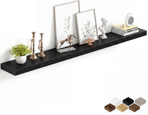 Miniatura 52 de Fun Memories Estantes flotantes de 16 pulgadas para pared, estantes de 8 pulgadas de profundidad para baño, dormitorio, cocina, montaje en pared
