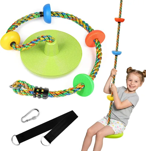 Miniatura 9 de ZNCMRR Cuerda de Escalada para Columpio de Árbol, Asiento de Columpios Resistente de Reemplazo para Niños, Asiento de Columpios de Escalada