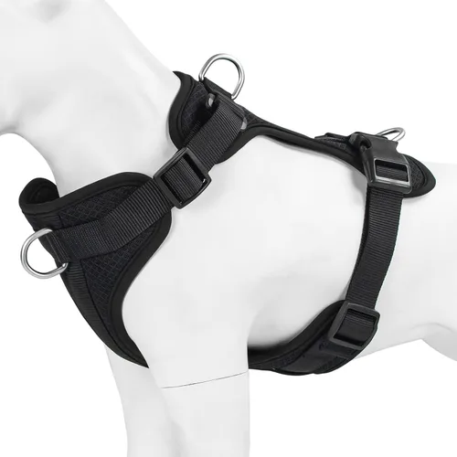 Miniatura 5 de Wisedog Arnés para perro de tamaño mediano, chaleco para mascotas con clip frontal, arnés ajustable para cachorro con 3 hebillas de liberación