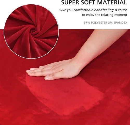 Miniatura 2 de NICEEC Funda para Sofá Súper Suave de 1 Pieza Funda Roja para Sofás Elástica Universal de Spandex Fundas para Sofá para Sala de Estar Fácil Ajuste