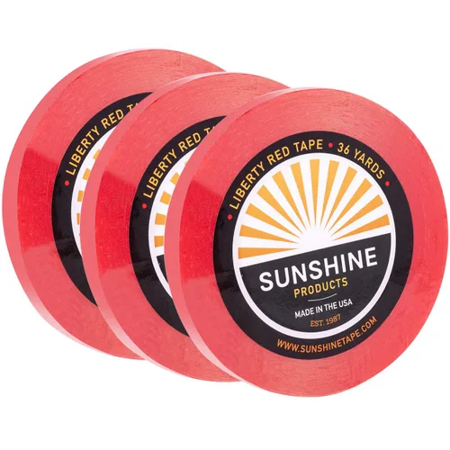 Miniatura 9 de Sunshine Tape Paquete de 3 rollos de cinta adhesiva para peluca, 3/4 pulgadas x 36 yardas, doble cara, grado médico, cinta de tupé y peluca