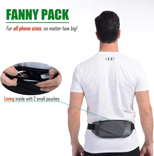 Miniatura 3 de USHAKE Cinturón de Correr, Bolsa de Cintura Ultra Ligera sin Rebote para Hombre o Mujer, Cinturón de Fitness y Entrenamiento, Cinturón Deportivo Gris