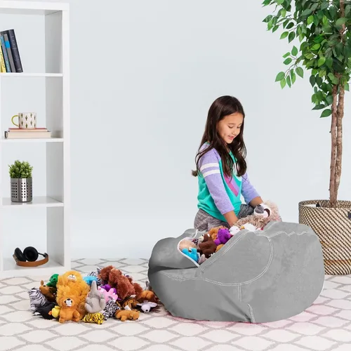 Miniatura 2 de Posh Stuffable - Sillón puff con almacenamiento para niños, contenedor de animales de peluche, organizador de juguetes de niños