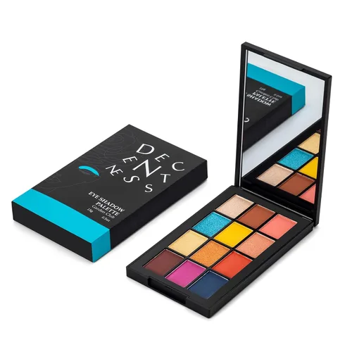 DECENTNESS Paleta de sombras de ojos de 12 colores, tonos nude mate, pigmento brillante brillante, paleta de maquillaje profesional de larga Club de