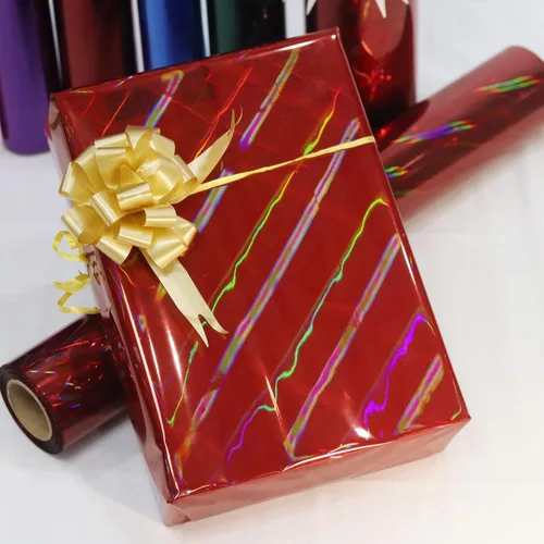 Miniatura 4 de CMFYHM Rollo de envoltura de celofán rojo iridescente 34 pulgadas de ancho X 100 pies de largo Celofán colorido perfecto para canastas, regalos