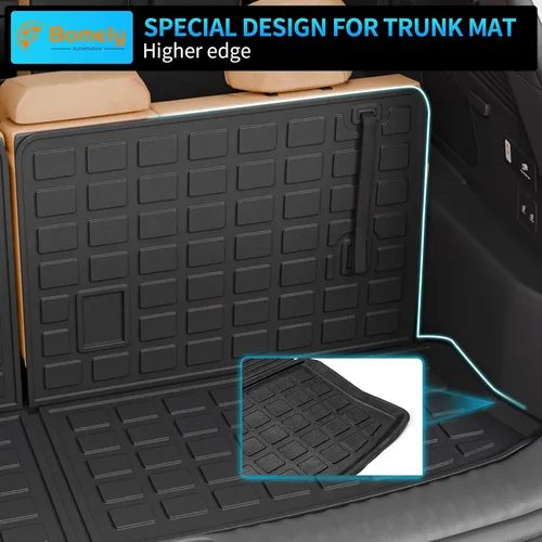 Miniatura 9 de Bomely Alfombrillas compatibles con Toyota Highlander 2014-2019 Cargo Liner TPE Protector de asiento trasero 2018 7 asientos Highlander Accesorios