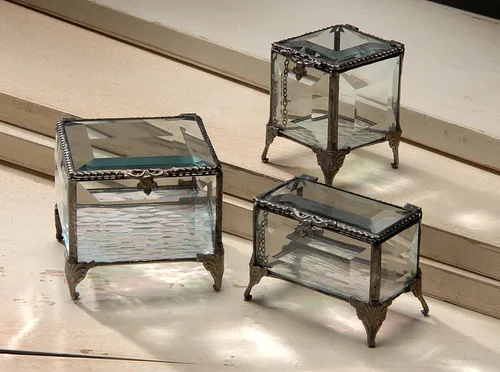 Miniatura 7 de J Devlin - Joyero decorativo de cristal biselado, caja 153