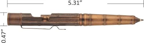 Miniatura 3 de SMOOTHERPRO Bolígrafo de acción de perno de latón macizo con clip de acero inoxidable, nodo de bambú para temblor, parkinson, artritis, oficina