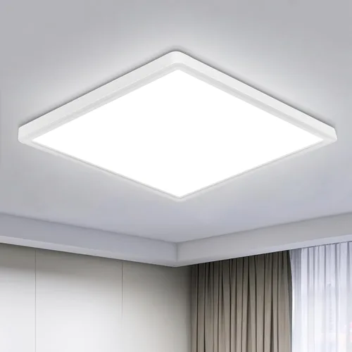 Miniatura 13 de Lámpara de techo LED regulable de 12 pulgadas con control remoto, brillo CCT completo de 24 W, luz de techo LED cuadrada ajustable, accesorio